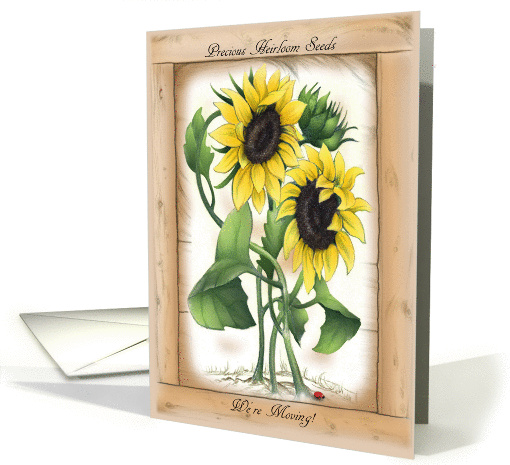 Rustic Vintage Sunflowers We're Moving Announcement card (1095154)