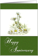 Happy Anniversary Spring Daisies on Mossy Green card