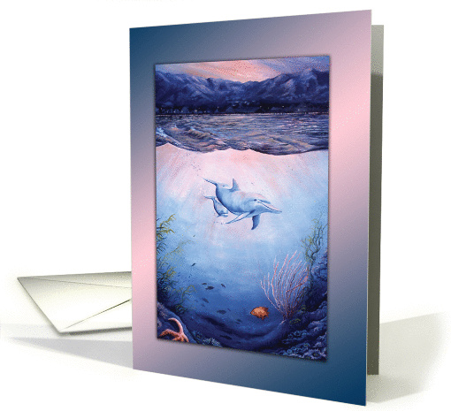 Mother and Baby Dolphins Birthday for Mom card (1102816)