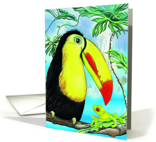 Best Friends Forever Toucan and Frog Blank Note card (1106276)