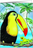 Best Friends Forever Toucan and Frog Blank Note Card