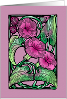 Morning Glories Art Nouveau Blank Note Card