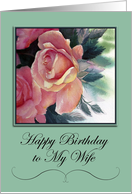 Elegant Roses for Wife Birthday card
