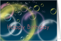 She Works So Hard, Floating Along on Bubbles Happy Birthday Card