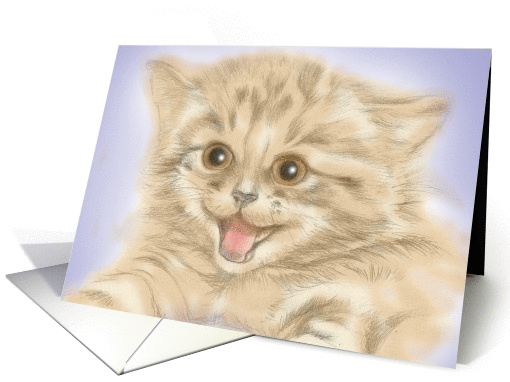 Happy Smiling Kitten Thank You card (1144500)