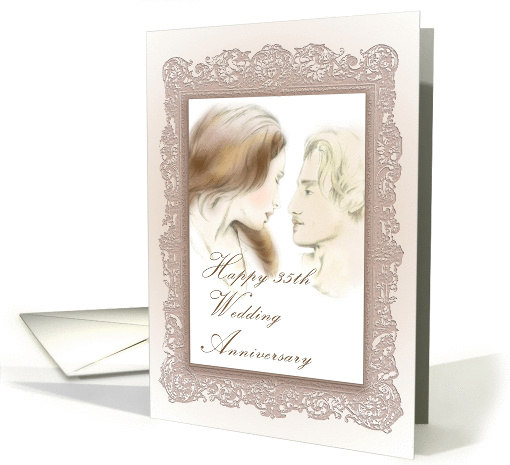 Ornate Vintage Our Love is Forever 35th Wedding Anniversary card