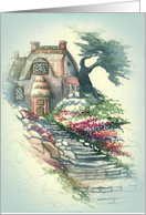 Welcome Home Garden Cottage Blank Note Card