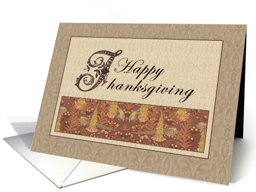 Happy Thansgiving Art Nouveau Pheasant Lace card (1164172)