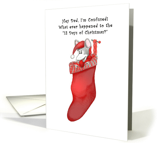 Confused Mouse in Stocking 12 Days of Christmas for Dad card (1164180)
