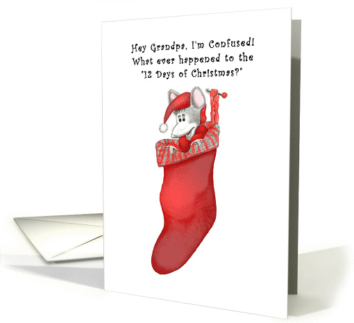 Confused Mouse in Stocking 12 Days of Christmas for Grandpa card