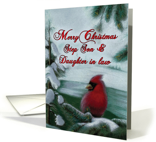 Christmas Cardinal for Step Son and Daughter in Law card (1164428)