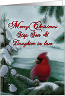 Christmas Cardinal for Step Son and Daughter in Law Card
