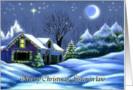 Merry Christmas, Sister in Law Christmas Cottage Card