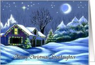 Merry Christmas, Stepdaughter Christmas Cottage Card