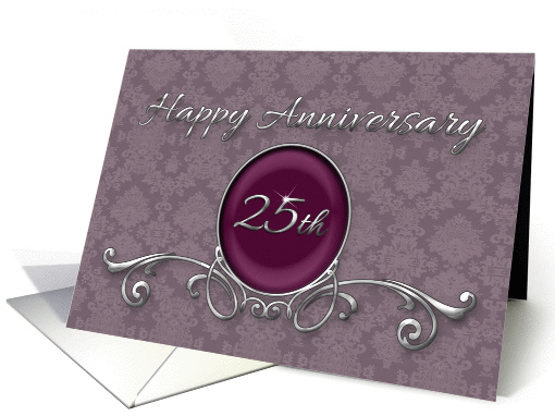 Happy 25th Silver Wedding Anniversary Lavender Lace card (1167952)