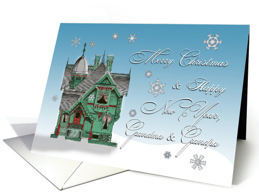 Victorian Home Merry Christmas to Grandma & Grandpa card (1169852)