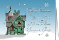 Victorian Home Merry Christmas to Grandma & Grandpa Card