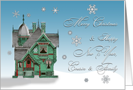 Victorian Home Merry Christmas to Cousin & Family card