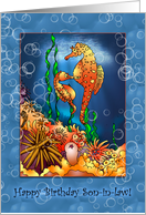 Two Seahorses with Bubbles Birthday for Son-in-Law Card