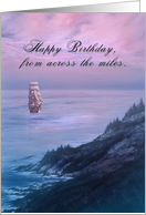 Happy Birthday from Across the Miles, Ship at Sea Card