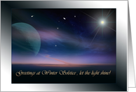 Greetings to You on Winter Solstice, Light Shines Card