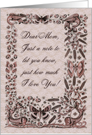 Vintage Victorian Lace and Butterflies Just A Note to Mom card