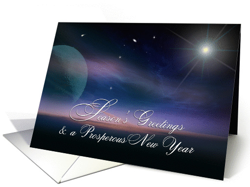 Celestial Season's Greetings & Prosperous New Year for Business card