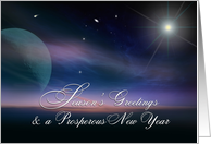 Celestial Season’s Greetings & Prosperous New Year for Business card