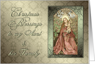 Madonna and Child Christmas Blessings for Aunt and Family card