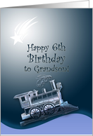 Happy 6th Birthday Star for the Day Train card