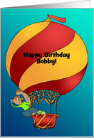 Birthday Hot Air Balloon Squirrel Customizable from Across the Miles card