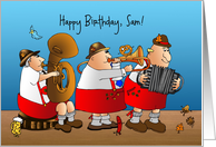 Polka Band in Lederhosen Birthday card