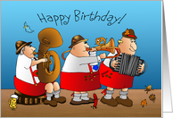 Polka Band in Lederhosen Birthday card