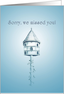 Cottage Birdhouse-Sorry, We Missed You at Home Business Door-to-Door card