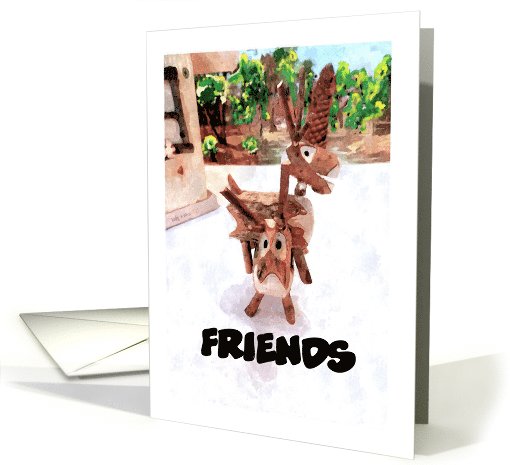 rustic deer friends , friendship card (1048061)