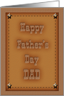 Burnt Leather with Stars Happy Father’s Day Dad card