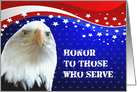 Honor to Those Who Serve Eagle Stars and Stripes card