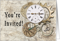 Steampunk Vintage Style Invitation card