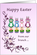 An Owl Family in Bunny Ears - Happy Easter from our family to yours card