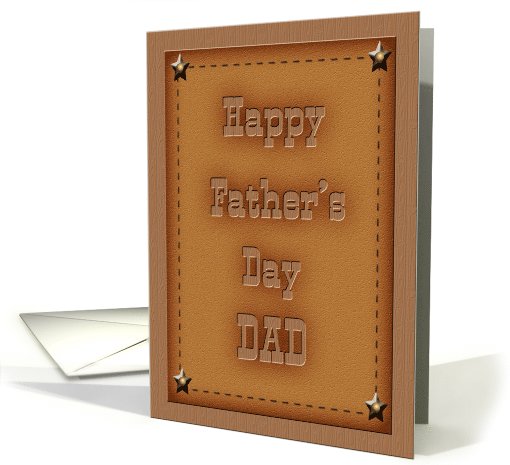 Burnt Leather with Stars Happy Father's Day Dad card (1056063)