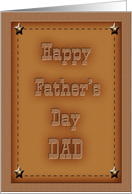 Burnt Leather with Stars Happy Father’s Day Dad card