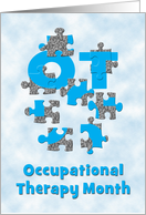 Occupational Therapy Month Puzzle Pieces card