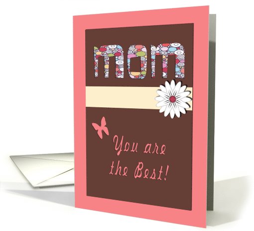 Happy Birthday Mom Butterfly Daisy and Bubbles card (1095600)