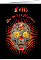 Feliz Dia de Los Muertos skull card