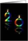 Glowing 20 melting wax candles card