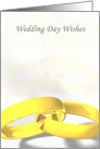 Golden rings wedding day wishes. card
