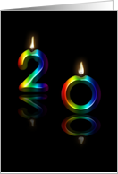 Glowing 20 melting wax candles card
