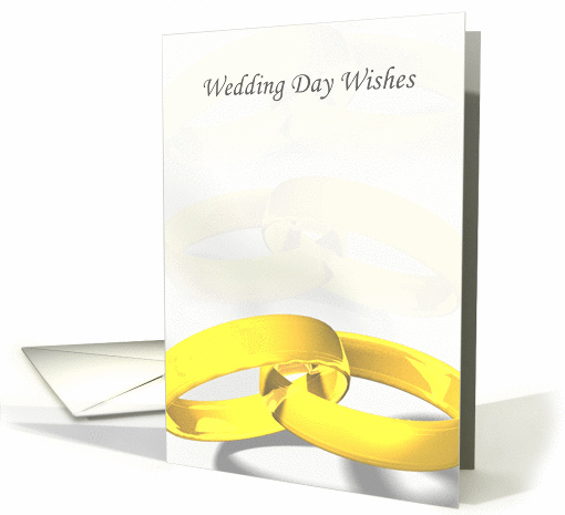 Golden rings wedding day wishes. card (1056597)