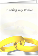 Golden rings wedding day wishes. card