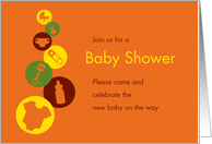 Baby Shower Invitation Orange card